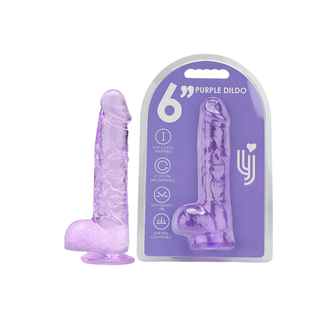 Loving Joy 6 Inch Dildo with Balls Purple
