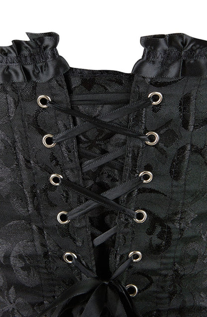 YesX YX886 Stunning Black Borcade Corset Up to 5XL