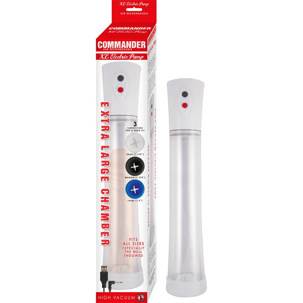 Commander USB Rechargeable High Vacuum Electric Penis Pump XL